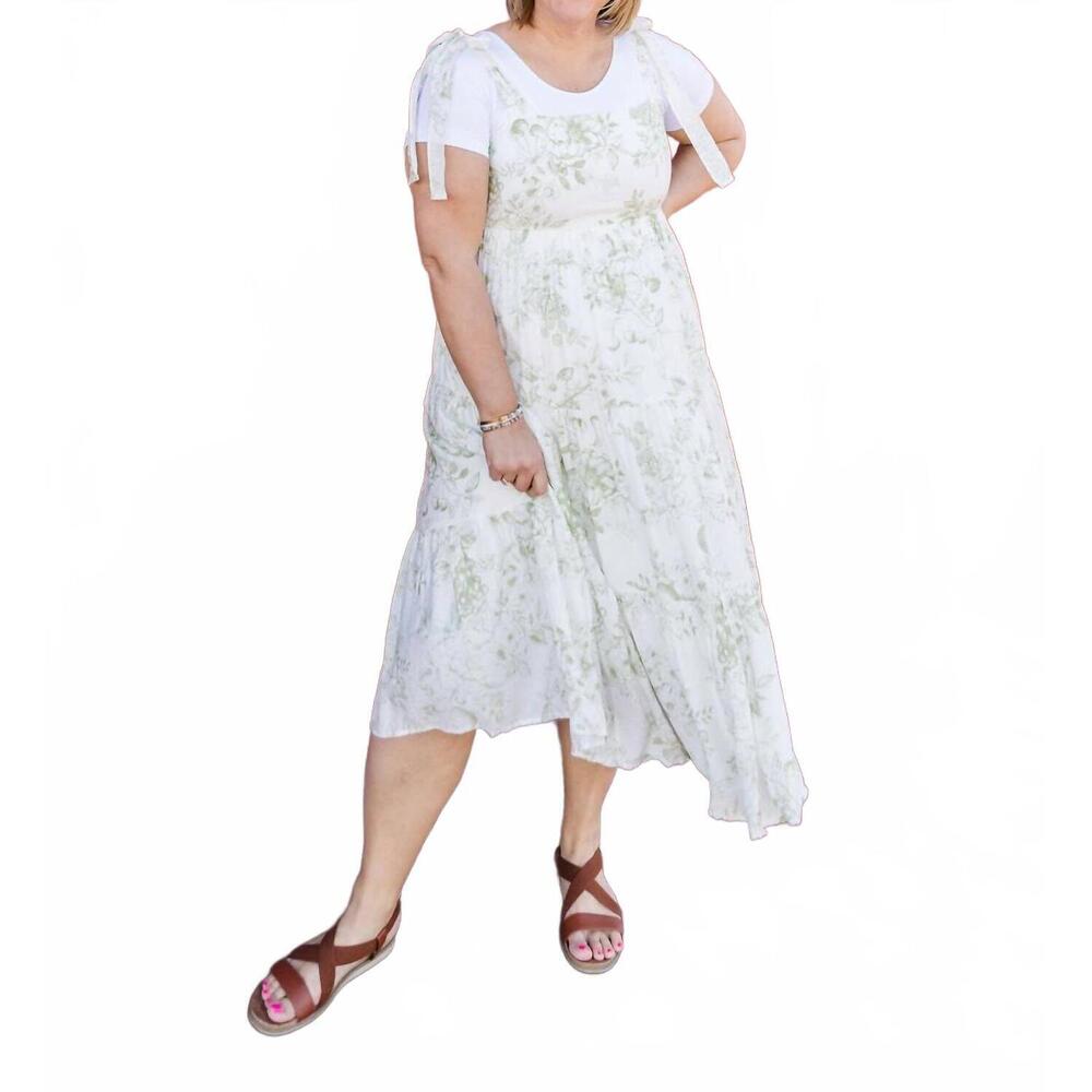 NEW PERCH haley midi dress in green
